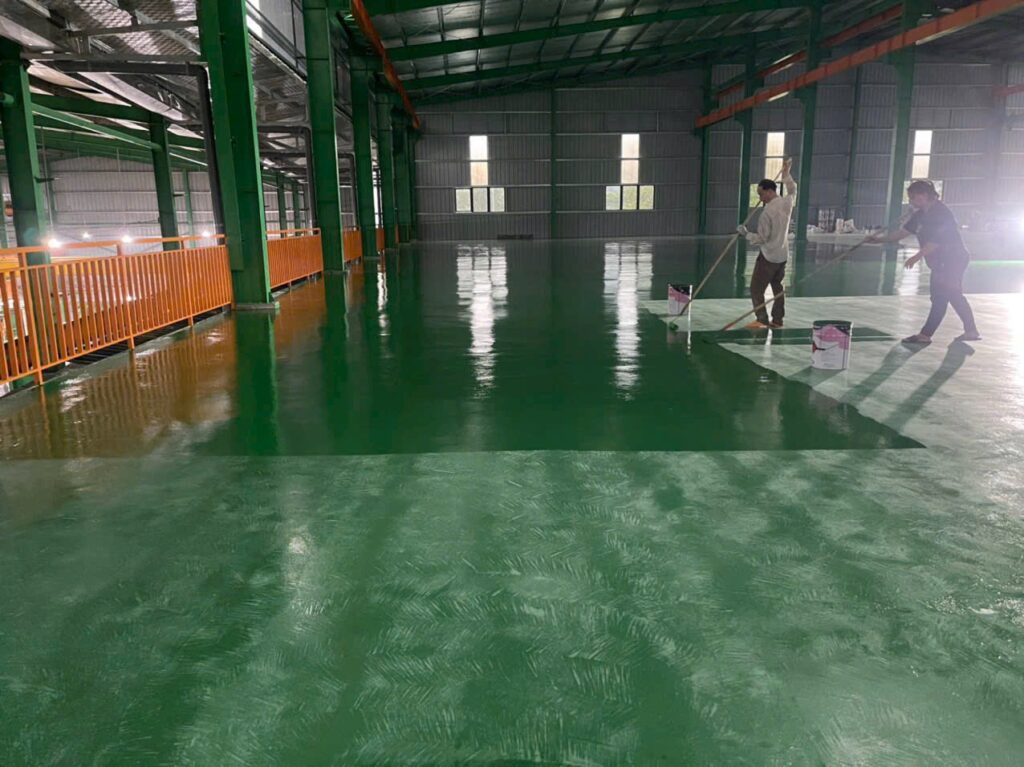 Quy Trình Thi Công Sàn Epoxy Hệ Lăn Chuẩn Kỹ Thuật